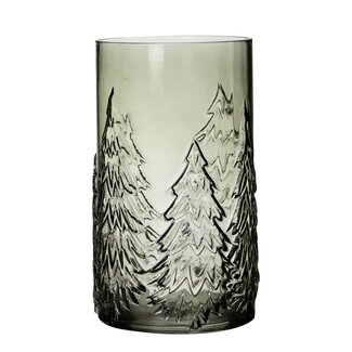 Mars & More Cilinder met boommotief groen h26 d16cm
