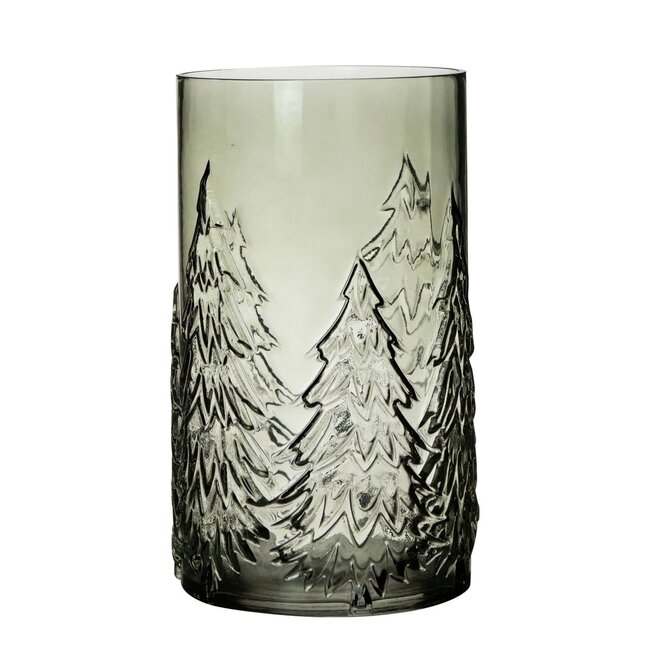 Mars & More Cilinder met boommotief groen h26 d16cm