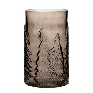 Mars & More Cilinder met boommotief taupe h26 d16cm