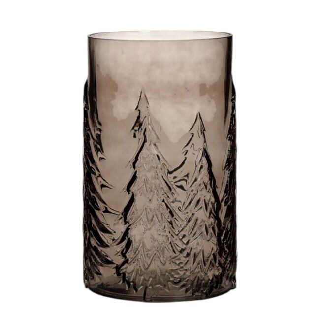 Mars & More Cilinder met boommotief taupe h26 d16cm