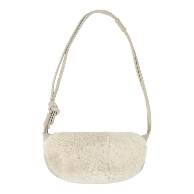 Mars & More Schoudertas schapenvacht wit 30x18x12cm (ovis aries)