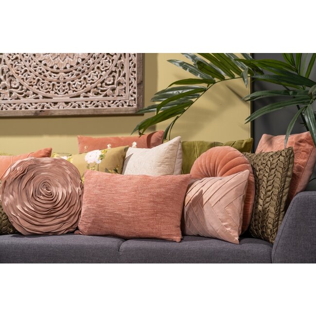 Linen & More Folded Polydupion kussen roze 30x50cm