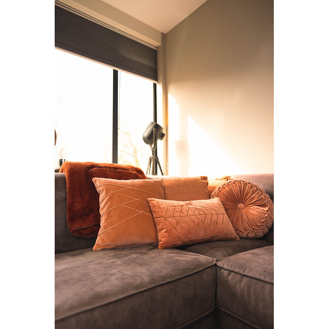 Linen & More Ethnic Embroidery kussen oranje 30x50cm