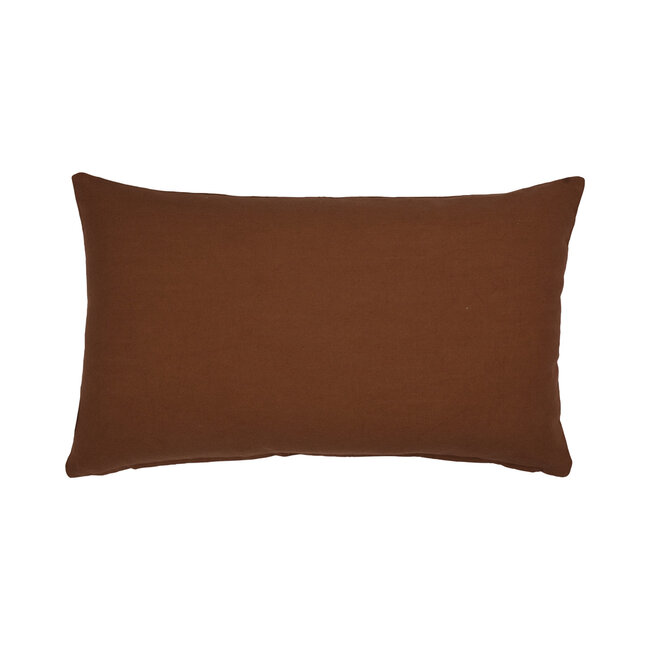 Linen & More Uneven Ruffle kussen bruin 30x50cm