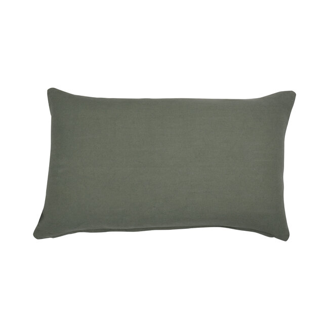 Linen & More Uneven Ruffle kussen groen 30x50cm