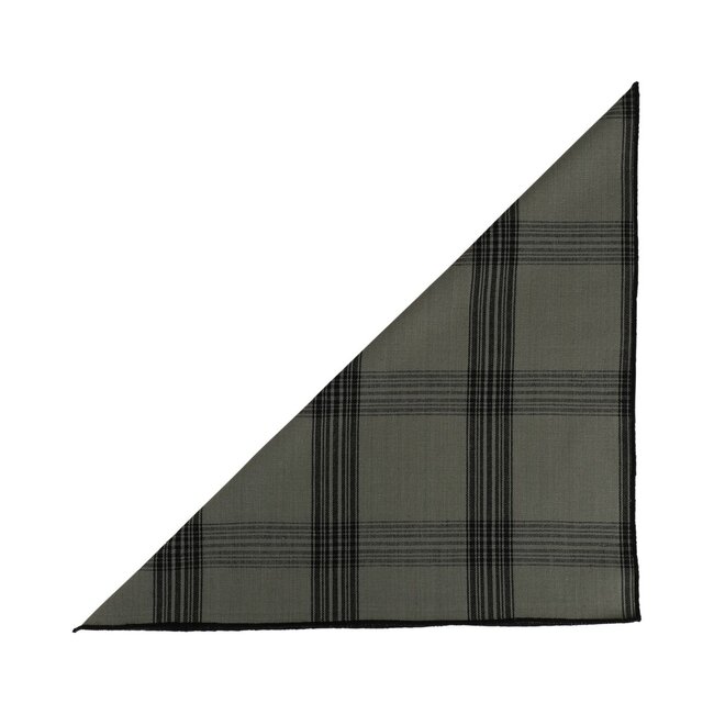 Linen & More Black Check Servet sage 40x40cm (set of 2)