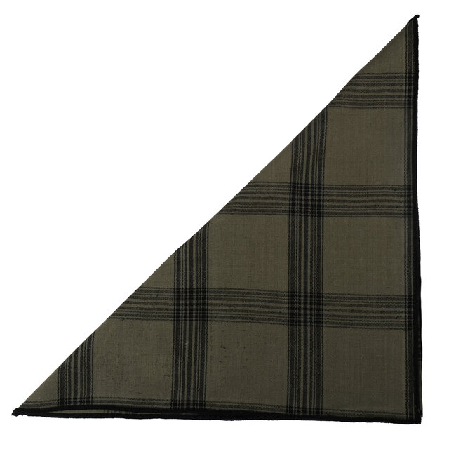 Linen & More Black Check Servet sage 40x40cm (set of 2)
