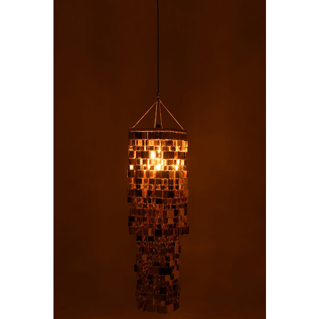 J-Line Lampenkap Kroonluchter Vierkant Pvc Goudkleurig Medium