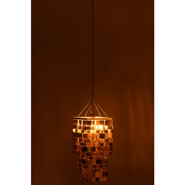 J-Line Lampenkap Kroonluchter Vierkant Pvc Goudkleurig Klein