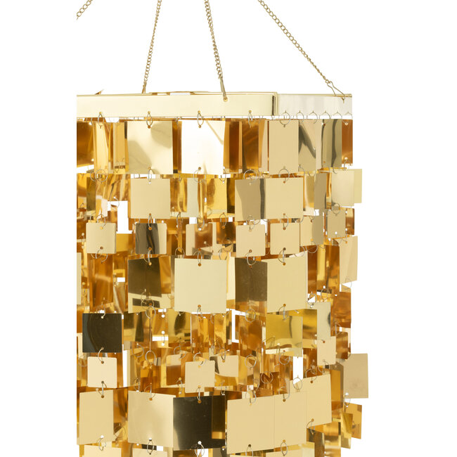 J-Line Lampenkap Kroonluchter Vierkant Pvc Goudkleurig Klein