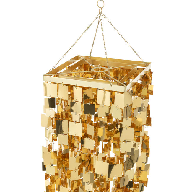 J-Line Lampenkap Kroonluchter Vierkant Pvc Goudkleurig Medium