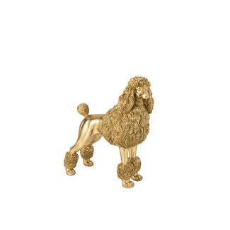 J-Line Poedel Staand Polyresin Goudkleurig Groot