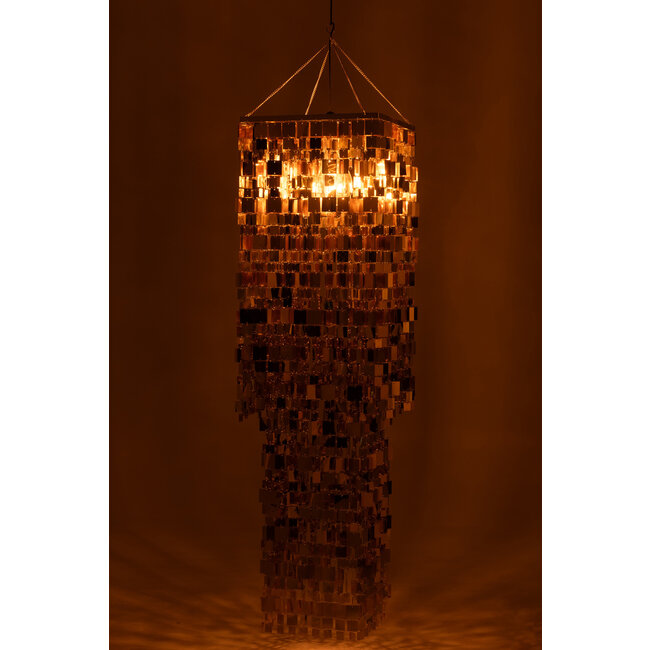 J-Line Lampenkap Kroonluchter Vierkant Pvc Goudkleurig Groot