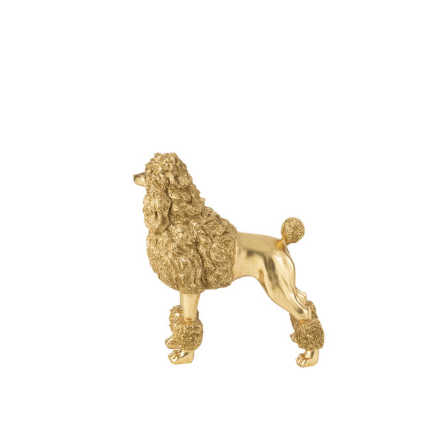 J-Line Poedel Staand Polyresin Goudkleurig Groot