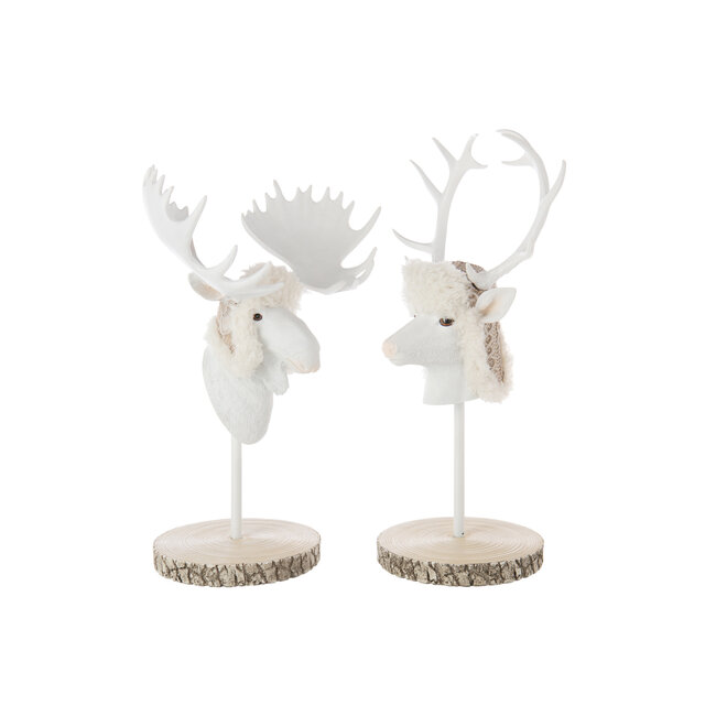 J-Line Moose On Base Fur Limepowder Ecru/Wit