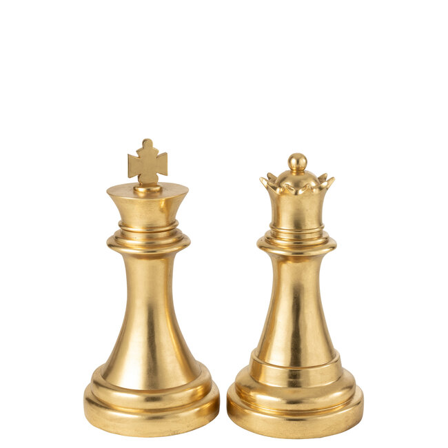 J-Line Schaakstuk Koningin Polyresin Goudkleurig