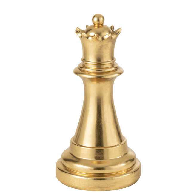 J-Line Schaakstuk Koningin Polyresin Goudkleurig