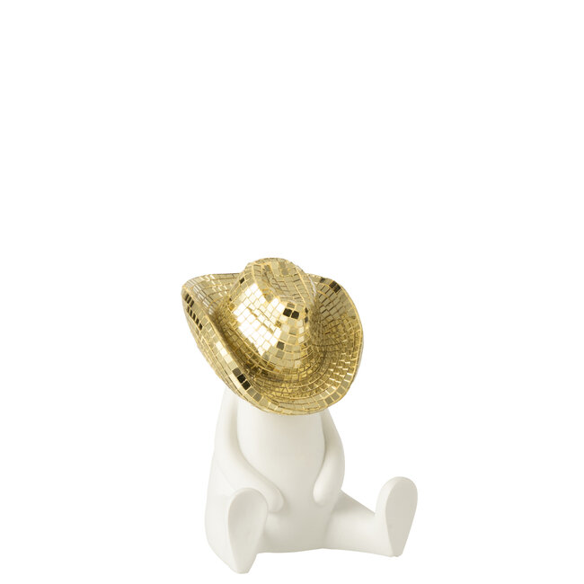 J-Line Cowboy Mozaïek Polyresin Wit/Goudkleurig