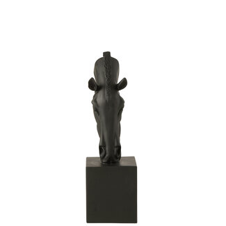 J-Line Paard op voet Polyresin Zwart Klein