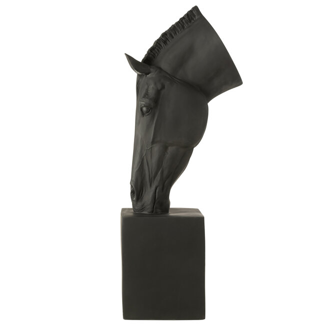 J-Line Paard op basis Mgo zwart groot