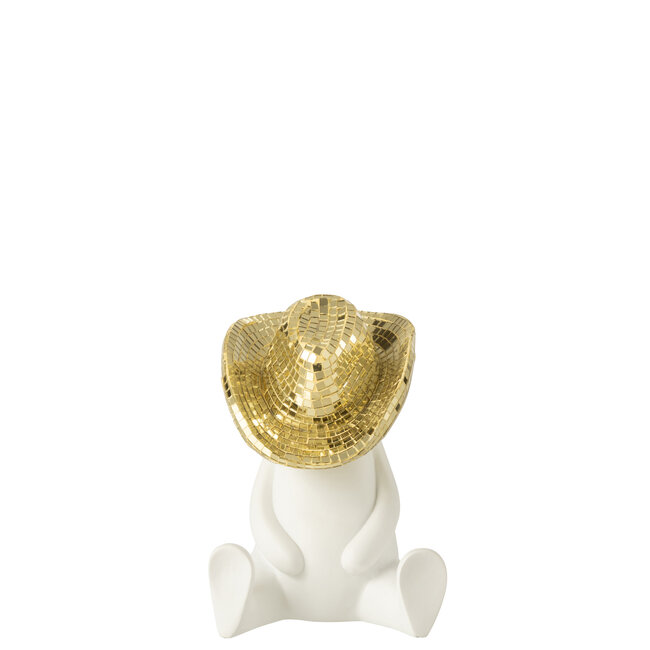 J-Line Cowboy Mozaïek Polyresin Wit/Goudkleurig