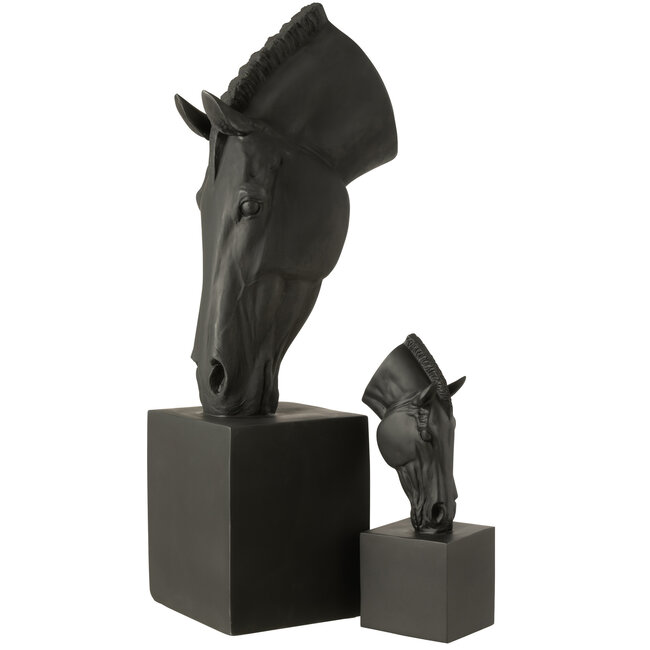J-Line Paard op basis Mgo zwart groot