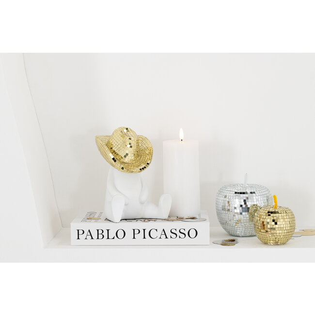 J-Line Cowboy Mozaïek Polyresin Wit/Goudkleurig