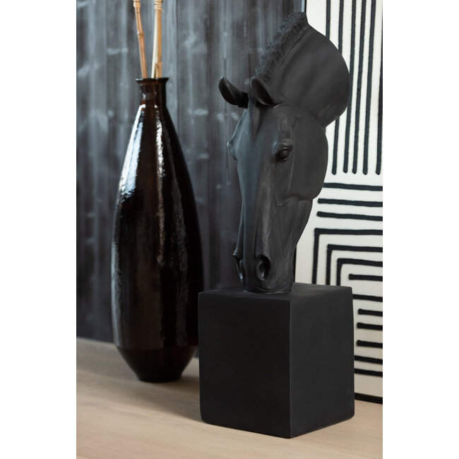 J-Line Paard op basis Mgo zwart groot