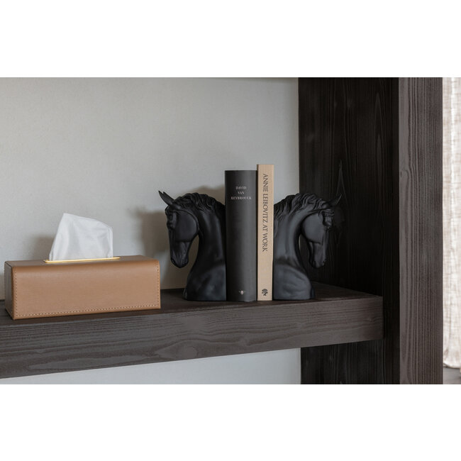 J-Line Set van 2 boekensteunen paard polyresin zwart