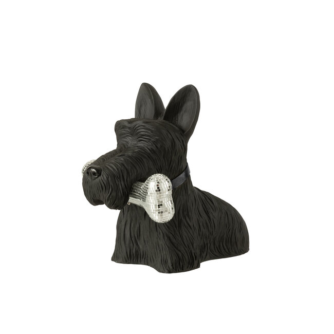 J-Line Schotse Terriër + Bot Polyresin Zwart