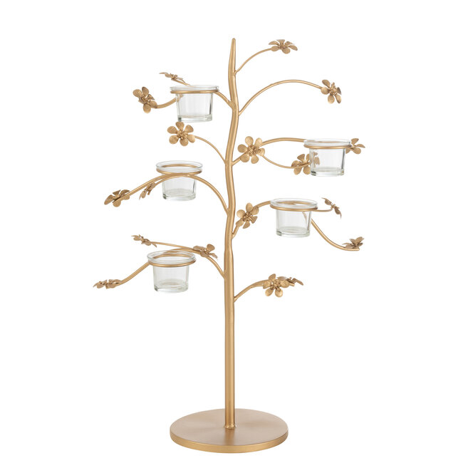 J-Line Kaarsenhouder Tafel Metaal Goud