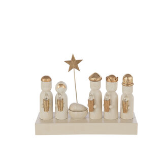 J-Line Nativity Led Limepowder Goudkleurig/Ecru