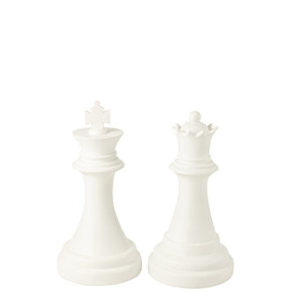 J-Line Schaakstuk Koningin Polyresin Wit