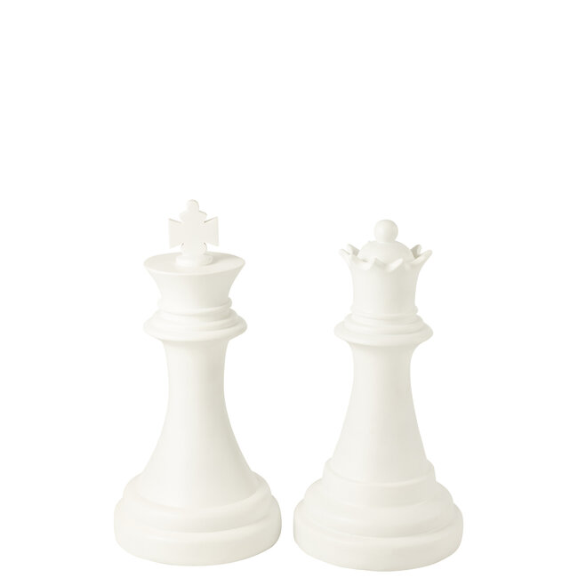 J-Line Schaakstuk Koningin Polyresin Wit