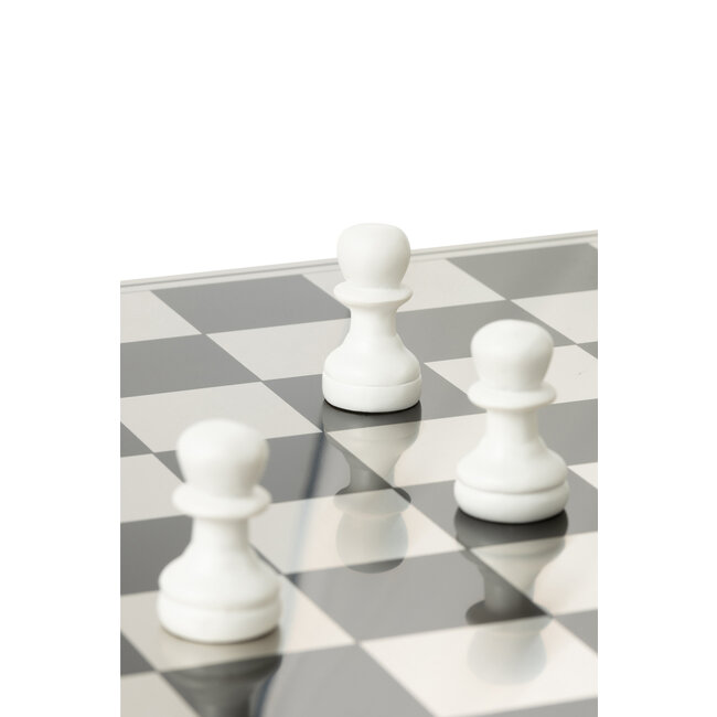 J-Line Schaakbord Polyresin Goudkleurig/Wit