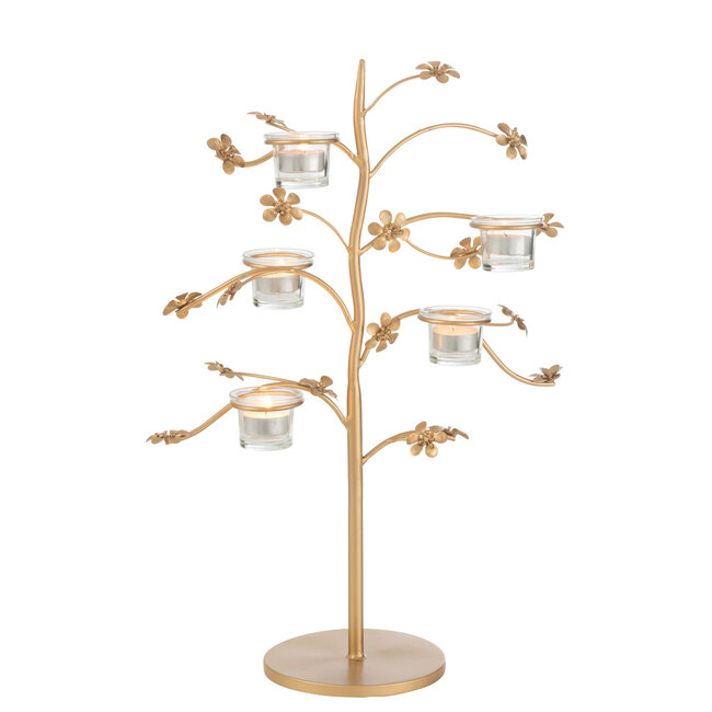 J-Line Kaarsenhouder Tafel Metaal Goud