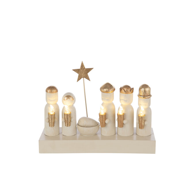 J-Line Nativity Led Limepowder Goudkleurig/Ecru