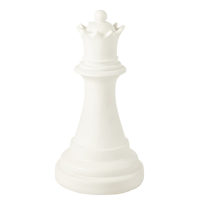 J-Line Schaakstuk Koningin Polyresin Wit