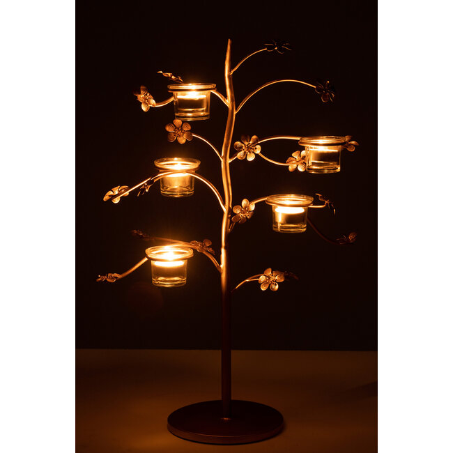 J-Line Kaarsenhouder Tafel Metaal Goud