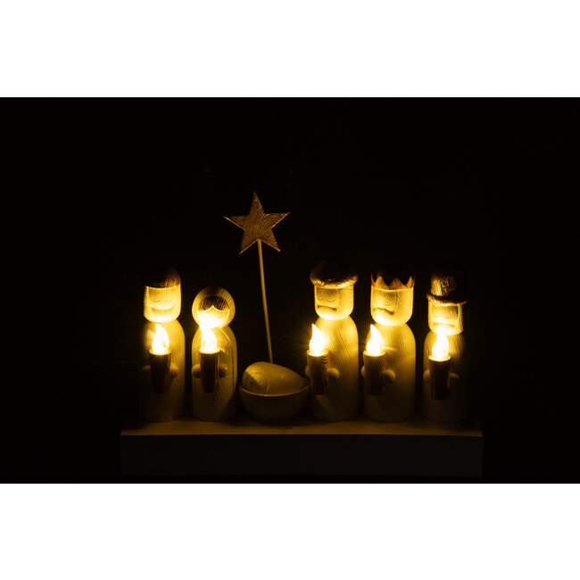 J-Line Nativity Led Limepowder Goudkleurig/Ecru