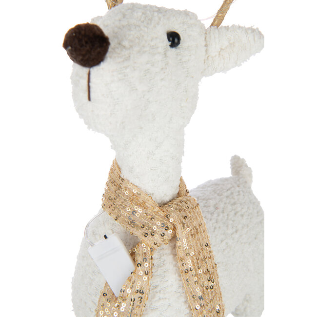 J-Line Rendier Sjaal Polyester Wit/Goudkleurig Groot