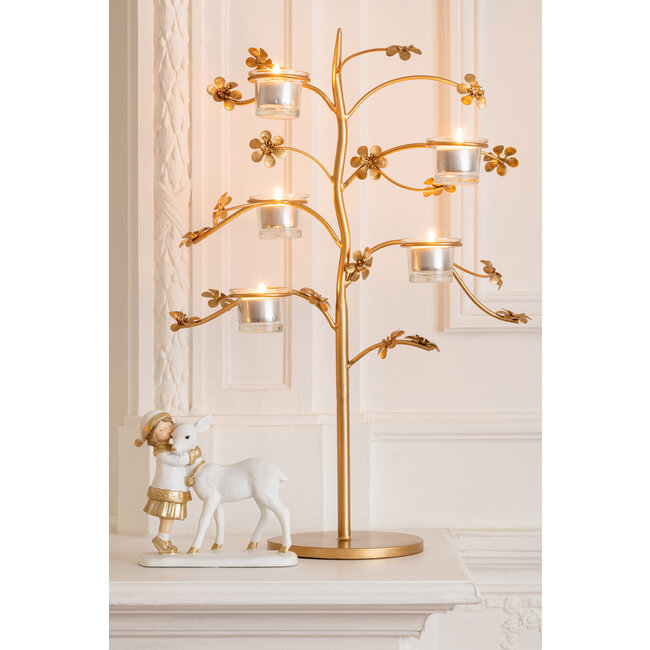 J-Line Kaarsenhouder Tafel Metaal Goud