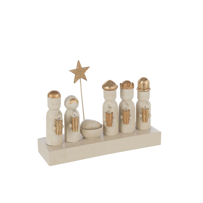 J-Line Nativity Led Limepowder Goudkleurig/Ecru