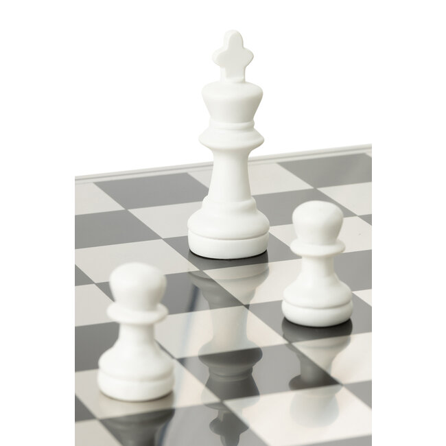 J-Line Schaakbord Polyresin Goudkleurig/Wit