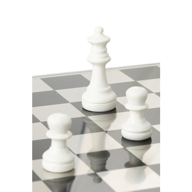 J-Line Schaakbord Polyresin Goudkleurig/Wit