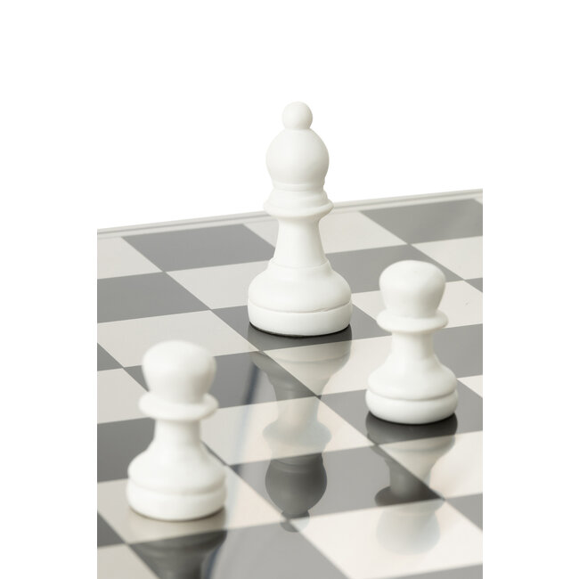 J-Line Schaakbord Polyresin Goudkleurig/Wit