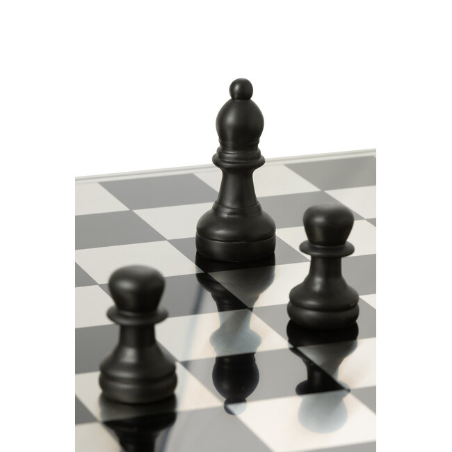 J-Line Schaakbord Polyresin Goudkleurig/Zwart