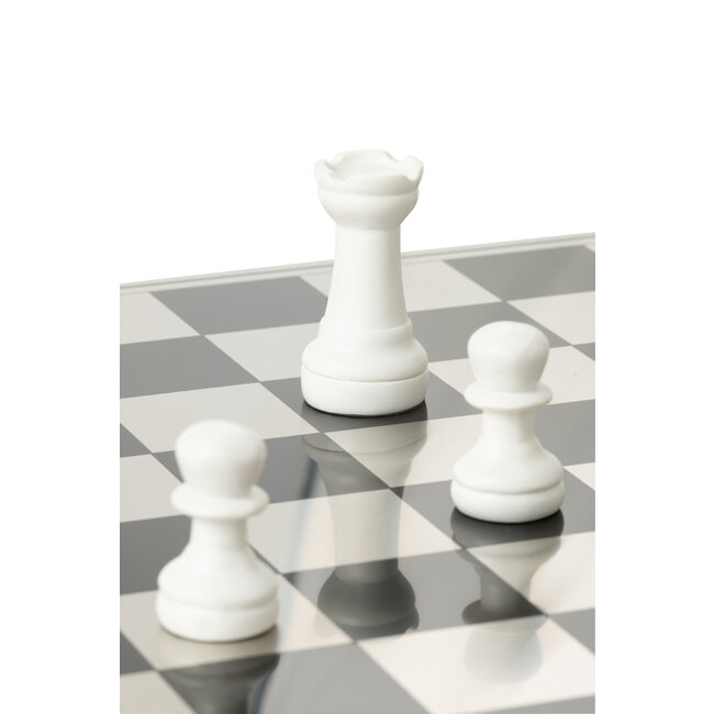 J-Line Schaakbord Polyresin Goudkleurig/Wit