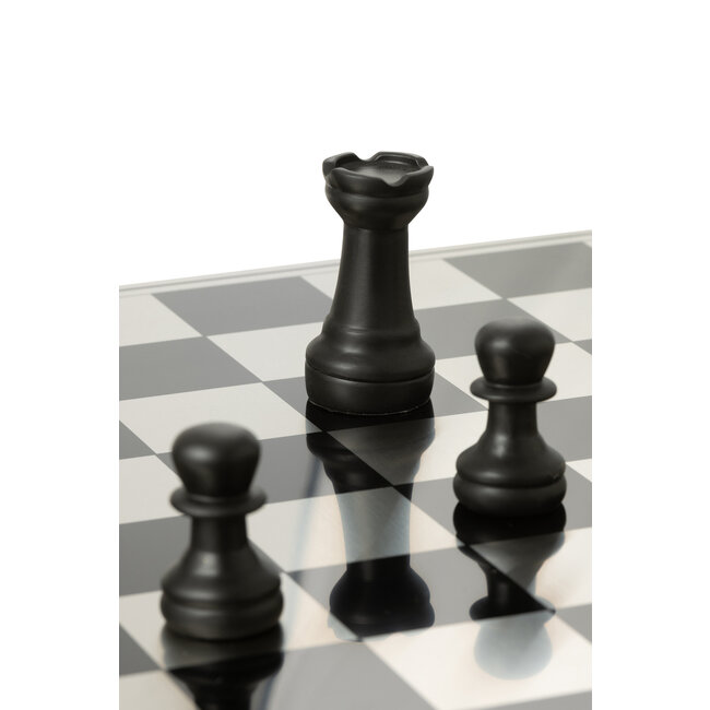 J-Line Schaakbord Polyresin Goudkleurig/Zwart