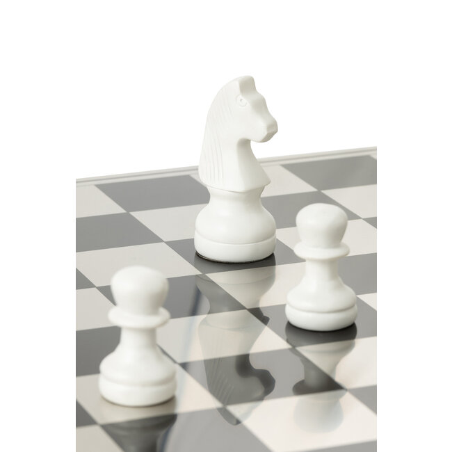 J-Line Schaakbord Polyresin Goudkleurig/Wit